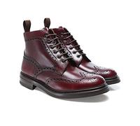 Loake Men's Leather Bedale Brogue Boots Burgundy 8.5