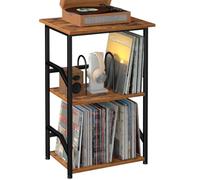 LOAKEKEL Record Player Stand, Vinyl Record Storage with Extra-Large Desktop