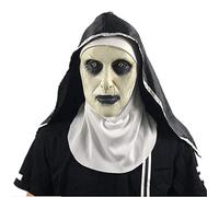 Loalirando Halloween Latex Full Head Mask The Nun Horror Scary Cosplay Costume Mask (Close mouth, Head circumference 61cm)