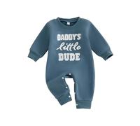 Loalirando Newborn Baby Boy Clothes Outfit Long Sleeve Romper Letter Embroidery Warm Fleece Lined Jumpsuit Baby Grow Fall Winter Clothing
