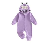 Loalirando Newborn Baby Boy Halloween Outfit Clothes Hooded Romper Jumpsuit | Pumpkin/ghost, Zipper, Long Sleeve, Snaps At The Bottom