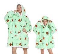 Loalirando Oversized Hoodie Blanket Fluffy Fleece Blanket Hoodie for Women Boys Girls Wearable Hooded Blanket Mom & Kids Family Matching (Green - Avocado, One Size - Women)