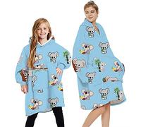 Loalirando Oversized Hoodie Blanket Fluffy Fleece Oodie Blanket Hoodie for Women Men Kids Wearable Hooded Blanket Family Matching (Blue - Koala, One Size)
