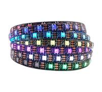 LOAMLIN WS2812B Individually Addressable RGB LED Strip 16.4FT 5050SMD Smart Flexible Dream Full Color 60Pixels/m Black PCB Light IP65 Waterproof DC5V (Black PCB, 16.4FT 300LEDs IP65)