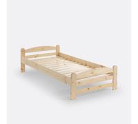 Loan Solid Pine Bed with Bed Base Untreated Light Wood