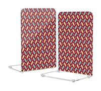 Loancwa Acrylic Bookends, Bohemian Pattern, 2 Pieces, Colorful, 5.4 x 4.1 x 8.1 Inches