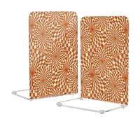 Loancwa Acrylic Bookends, Colorful Checkered Pattern, 8.1 x 5.4 x 4.1 Inches, 2 Pack