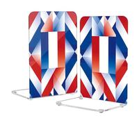 Loancwa Acrylic Bookends, Colorful Geometric Pattern, 2 Pack, 8.1 x 5.4 x 4.1 Inches