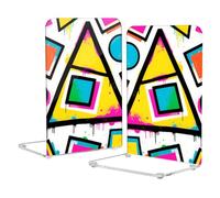Loancwa Acrylic Bookends, Colorful Graffiti Pattern, 2 Pack, 5.4 x 4.1 x 8.1 Inches