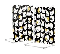 Loancwa Acrylic Bookends with Cat Pattern, 2 Pack, Colorful, 5.4 x 4.1 x 8.1 Inches