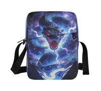 Loancwa Blue Flame Flash Pattern Polyester Crossbody Bag 6.6 * 9.4 * 2.5in Multi Compartment Shoulder Sling Purse for Daily Outdoor Travel School & Casual Gift