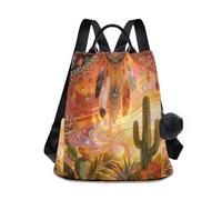 Loancwa Bohemian Pattern Hiking Backpack 17L Anti-Theft Laptop Backpack for Urban Wanderers Gym
