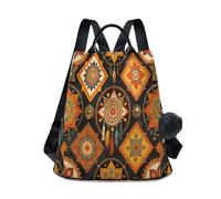 Loancwa Bohemian Pattern Lightweight Backpack 17L Anti-Theft Laptop Backpack for Weekend Warriors Vacation