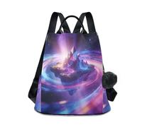 Loancwa Colorful Cosmic Pattern Waterproof Backpack 17L Large Capacity Diaper Bag Backpack for Everyday Users Work