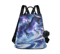 Loancwa Cool and Stylish Dragon Pattern Large Capacity Backpack 17L Compact Gym Backpack with Shoe Compartment for Travel Enthusiasts Travel