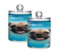 Loancwa Haba Dog Pool Cotton Swab Storages Container, 2-Pack