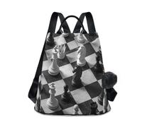 Loancwa Hessboard and Chess Pieces Diagram Women Backpack Purse 17L