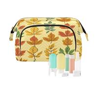 Loancwa Quilted Fish Mouth Cosmetic Bag for Women, Large Capacity Travel Makeup Organizer with 9 PCS Travel Bottles Set, Open Mouth Makeup Bag, Polyester Toiletry Bag for Travel, Daily, Sports.DS69