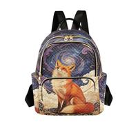 Loancwa Red Fox Decorative Pattern Mini Backpack Purse for Women Travel Bag Fashion Daypack Back Pack Shoulder Bag, Colorful, Medium