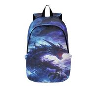 Loancwa Travel Backpack for Women Men, 25L Blue Flame Fire Dragon Pattern Casual Daypack, Lightweight Bag for Work,exercise, Travel, Hiking