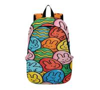 Loancwa Travel Backpack for Women Men, 25L The Rabbit Pattern in The Easter Egg Casual Daypack, Lightweight Bag for Work,exercise, Travel, Hiking