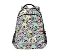 Loancwa Zombie Skeleton Pattern Backpack for Boys Girls Elementary School Bag Kids Bookbag Travel Rucksack