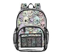 Loancwa Zombie Skeleton Pattern Clear Fashion Backpack for Women Men Transparent Travel School Bag Daypack for Boys Girls