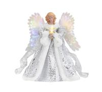 Loandicy With White Fiber Optic Tree Top Decoration - Christmas Tree Top Angel Pendant With String Lights