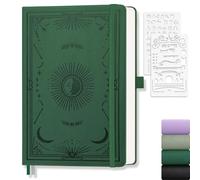 LOAPEM A5 bullet journal, Hardcover Dotted Journal Notebook, 192 Pages 100gsm Thick Paper, Dot Grid Notebook for Women Men Work Writing, Study, Math,14.5 x 21cm -Dark Green