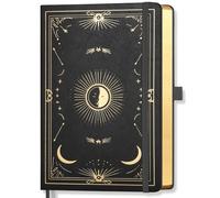 LOAPEM A5 Sketchbook - 192 Pages, 100 GSM Hardcover Leather Sketch Book, Blank Notebook Journal, Unlined Notebook for Women Men Work School Drawing, Students, Artists, Black