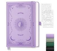 LOAPEM A5 Sketchbook - 192 Pages, 100 GSM Hardcover Leather Sketch Book,Blank Notebook Journal, Unlined Notebook for Women Men Work School Drawing,Students, Artists, Light Purple