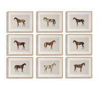LOARTVE 9Pcs Vintage Horse Canvas Wall Art Posters,Farmhouse Horse Art Prints Rustic Gallery Wall Decor Pictures for Living Room Office Bedroom Decoration, Unframed