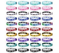 LOAYHOAY 40PCS WWJD Webbing Bracelets for Women Men What Would Jesus Do Bracelet Adjustable Religious Colorful Woven Bulk WWJD Wristband Inspirational Christian Bracelet Faith Bracelet for Fundraisers