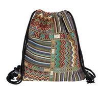 Lobagve Bohemian Drawstring Backpack Gym String Bag Sackpack Shoulder Rucksack Casual Outdoor Daypack, D-bohemian, 15 x 15.7 inches, Bohemian Retro Drawstring Backpack String Bag Sackpack Boho