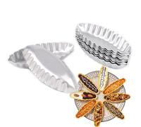 LoBake(LoBake) 10pcs per lot Various Design Fluted Edge Wavy Flower Cup Boat Round Shape Aluminium Tart Mould Jelly Pudding Cup Cupcake Mold Baking C15