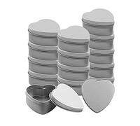 Lobamop 15 Pcss Heart Shape Metal Tins Candle Jars Candle Containers Candle Tins Empty Candle Jars for Candle Making, Candies