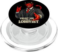 Lobbyist Devil | Protest Humor Satan No Corporate Greed PopSockets PopGrip for MagSafe