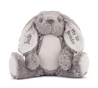 Lobeko Personalised Bunny Custom Teddy Bear with Name 1st Birthday Gift for Girl or Boy Personalised Baby Gift Christening Gift First Birthday Keepsake Toy