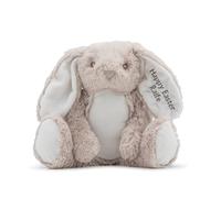 Lobeko Personalised Bunny Soft Toy Custom Embroidered Stuffed Animal with Name Baby Gift for Girls & Boys, Newborn Keepsake, 1st Birthday Gift, Super Soft Plush Cuddly Toy