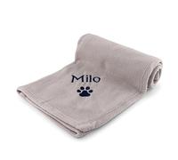 Lobeko Personalised Dog Blanket with Name - Custom Embroidered Pet Blanket, Soft Fleece Puppy Blanket, Washable Dog Bed Throw - Gift for Dogs & Puppies (Small 75×100cm / Large 120×150cm)