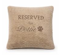 Lobeko Personalised Dog Cushion 45x45cm - Custom Embroidered Pet Pillow with Name, Waffle Texture - 5 Colours, Paw Print, Paws Off or Reserved For Cushion Cover, Personalised Pet Gift