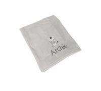 Lobeko Personalised Fleece Baby Blankets, Animal Designs, 4 Colours, 100x75cm, Zebra Giraffe Monkey Rabbit with Embroidered Name (Grey - Zebra)