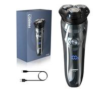 LOBINH Electric Shaver for Men, 100% Washable Rechargeable Waterproof Electric Razor Wet & Dry Shaving with Pop-up Trimmer, 1 Hour Fast Charging, 4D Floating Head, LCD Power Indicator