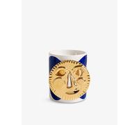 Lobjet Lobjet Large Porcelain Candle 1000g White Blue And Gold