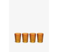 Lobjet Lobjet Prism Glass Highball Glasses Set Of Four Amber