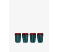 Lobjet Lobjet Prism Glass Highball Glasses Set Of Four Bordeaux