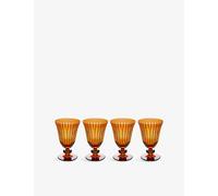 Lobjet Lobjet Prism Glass Wine Glasses Set Of Four Amber