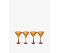 Lobjet Lobjet Prism Martini Glasses Set Of Four Amber