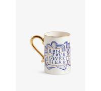 Lobjet Lobjet Ruan Hoffmann Collection Sweetheart Earthenware Mug 40Cl White Blue And Gold