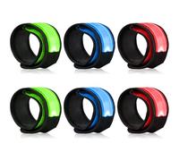 LOBKIN 6 Pack Safety Bracelets, LED Slap Armband Kids Walking at Night Safe LED Light Wrist Light Reflective Belt, Magic Band Running Lights for Runners